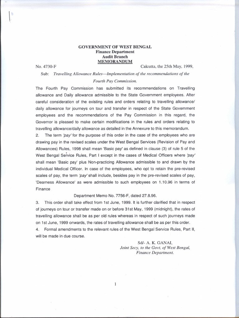 WB Transfer Allowance | PDF