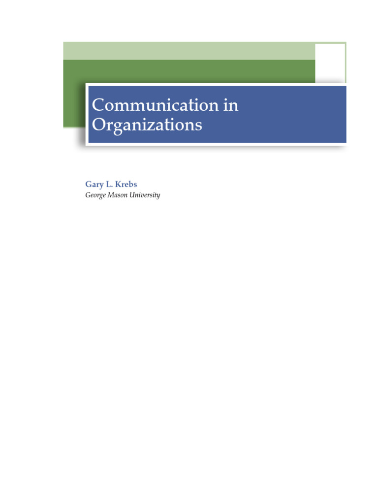Communication in Organizations (1) | PDF | Communication | Leadership