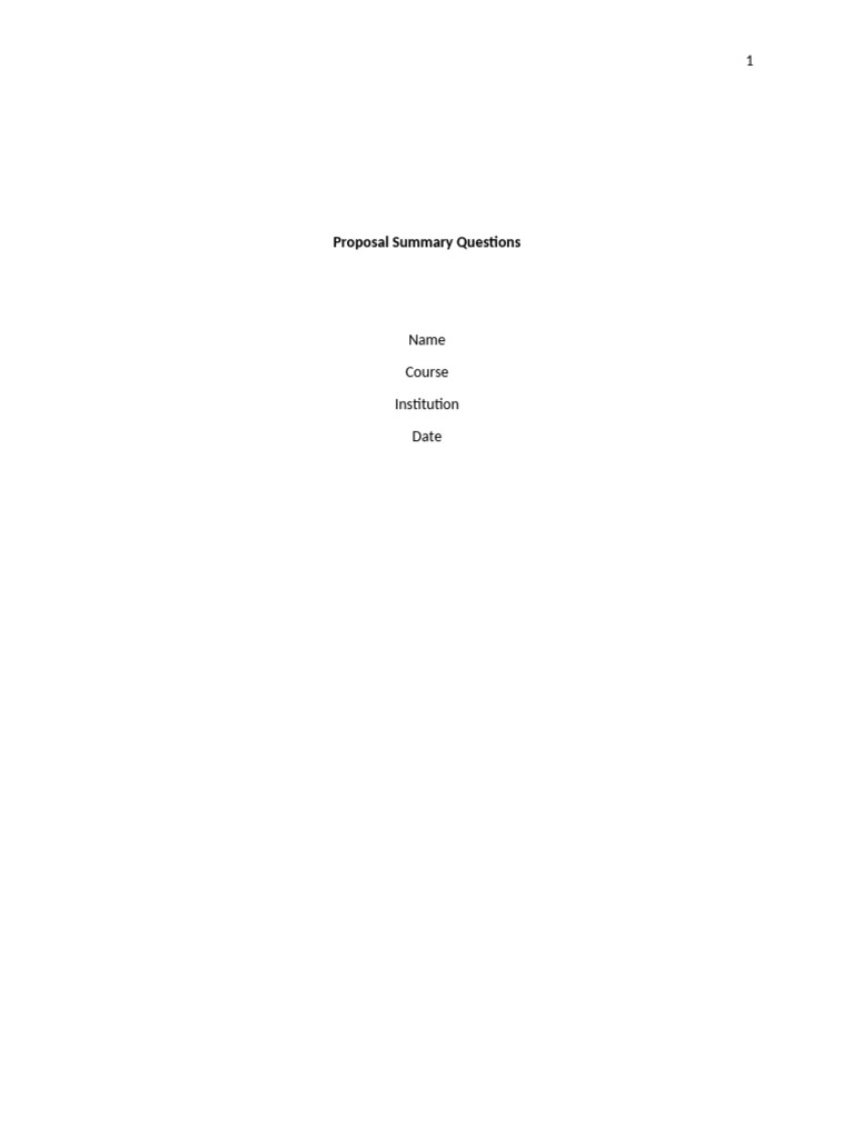 Summary Essay Proposal Questions - Edited | PDF | Essays | Proofreading
