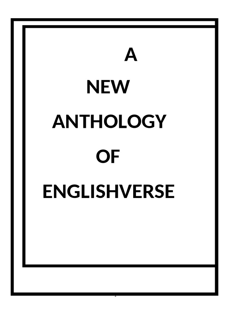 B.a 3rd Year Part 1 a New Anthology of English Verse Reference Context