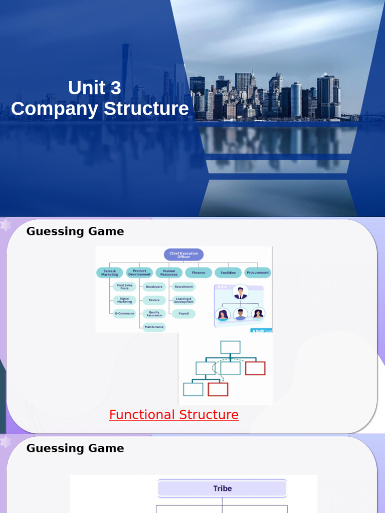 Unit 3 Company Structure 3-4课时 | PDF | Organizational Structure ...