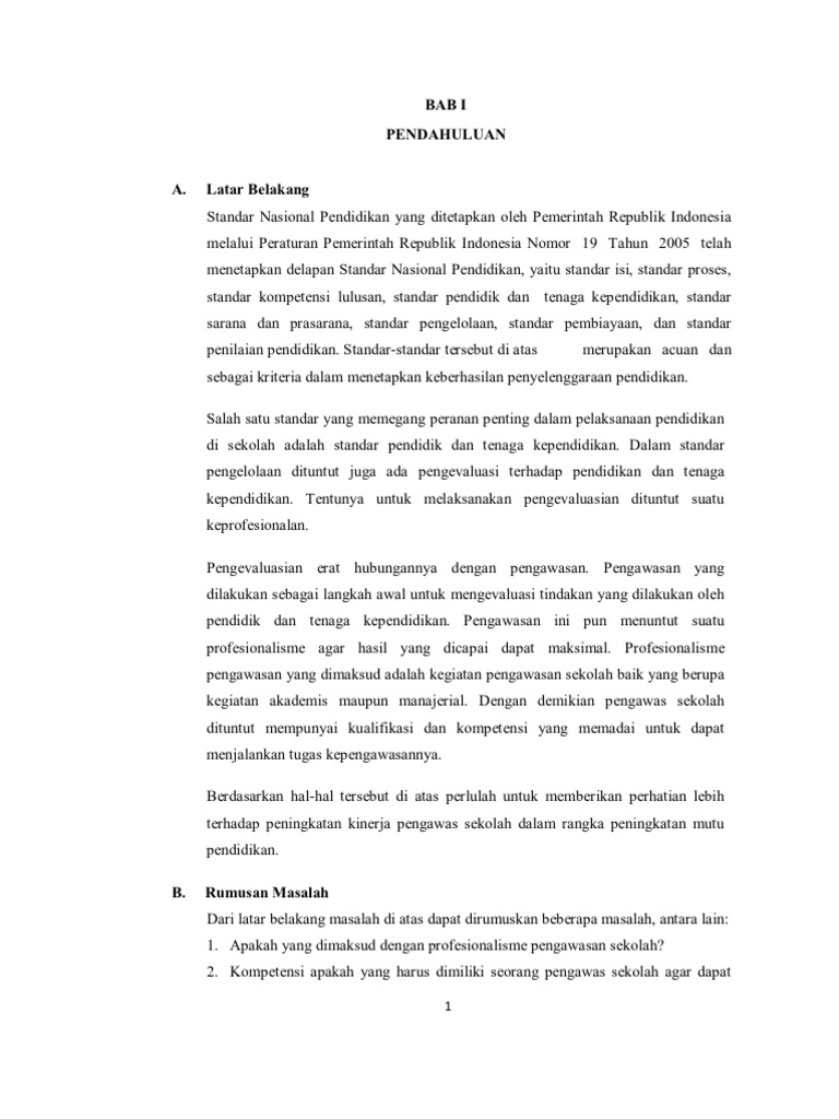 Makalah Keprofesional Dalam Pengawasan Sekolah