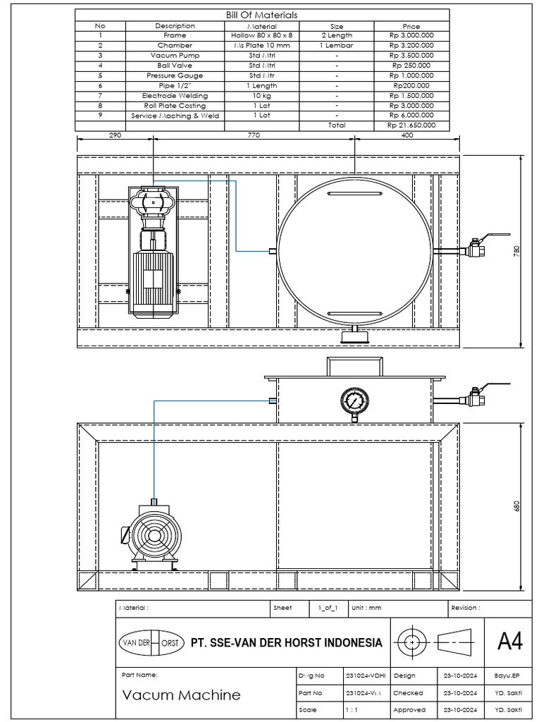 Vacuum Machine Design and BOM Details | PDF | Gases | Mechanical ...