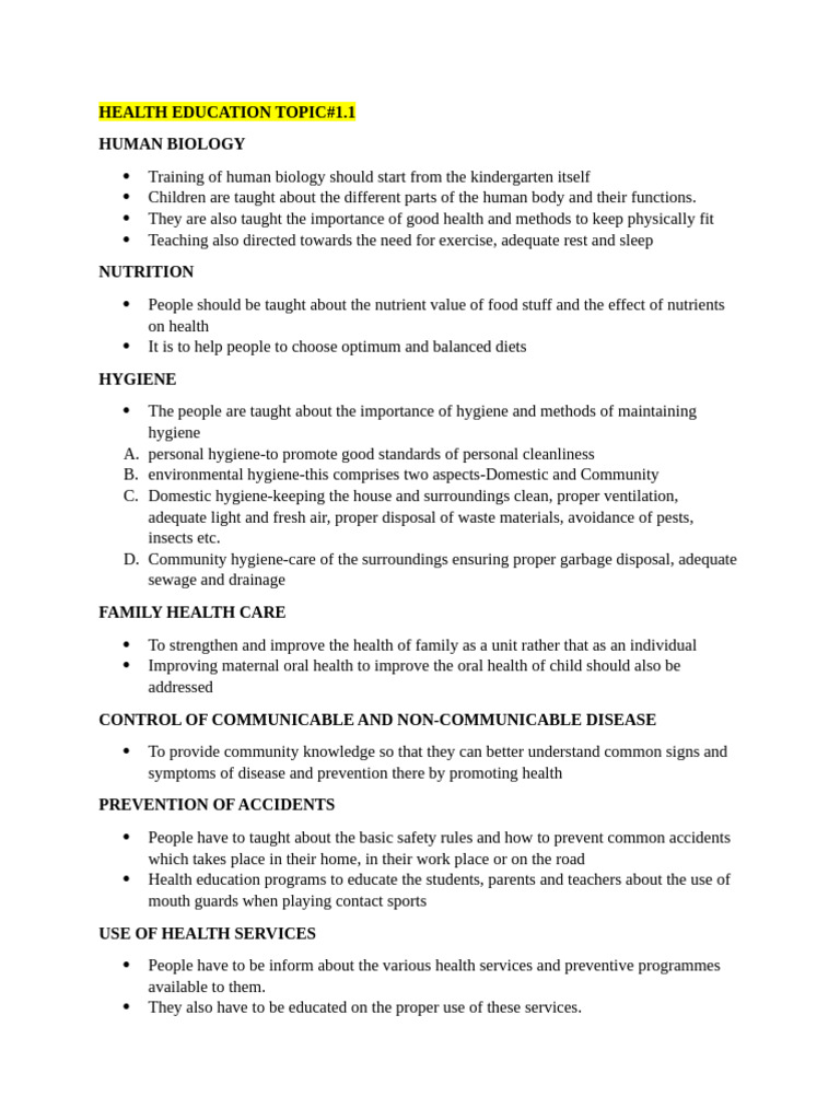 Comprehensive Health Education Guide | PDF