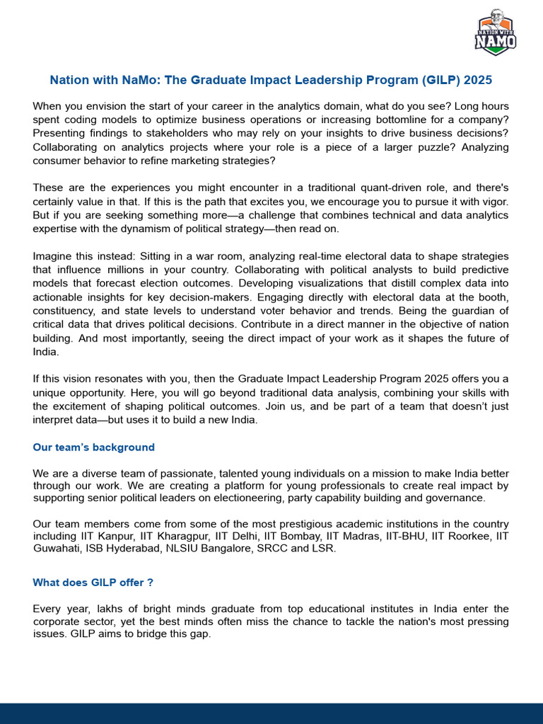 GILP 2025: Decision Scientist Opportunities | PDF | Data Analysis ...
