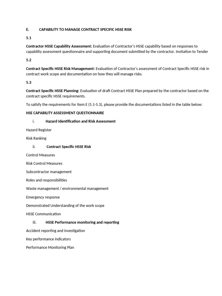 Hsse Requirements | PDF
