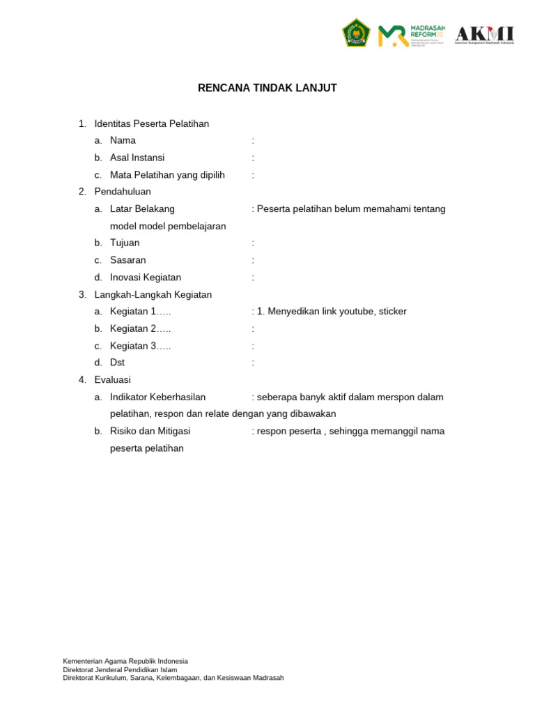 Format RTL 2024 | PDF | Karier & Perkembangan