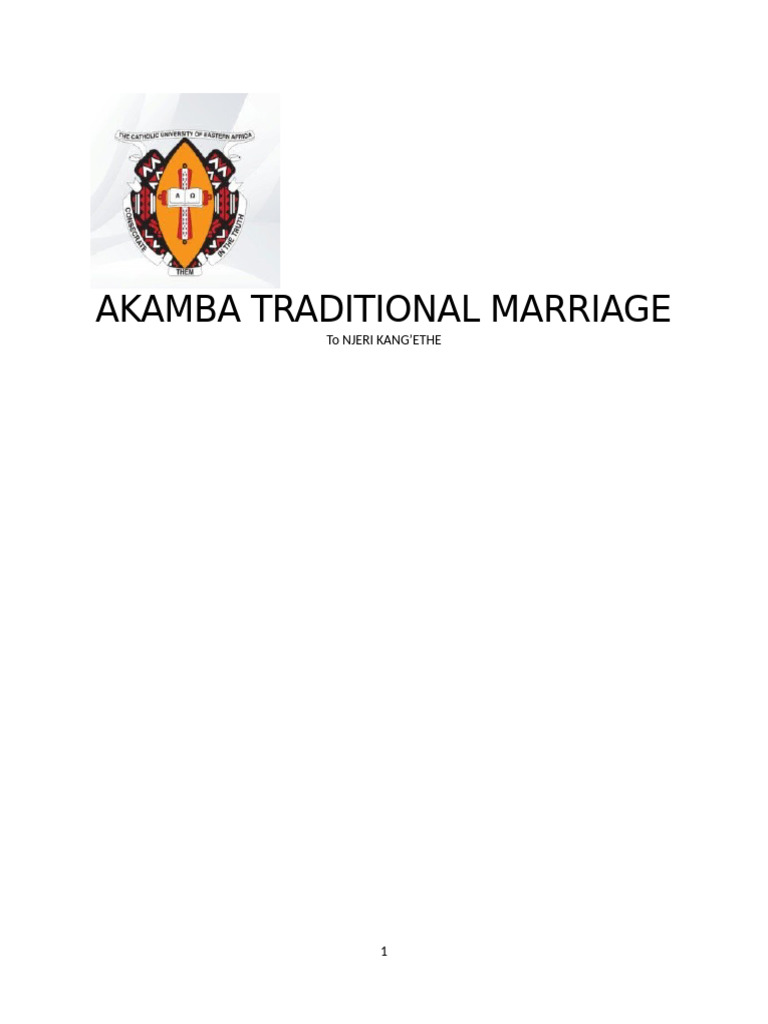 Akamba Traditional Marriage Process | PDF | Marriage | Social Institutions