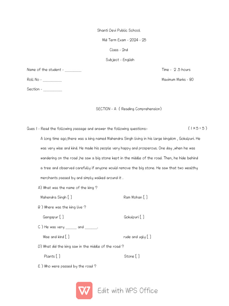 Class 2nd Safety Rules