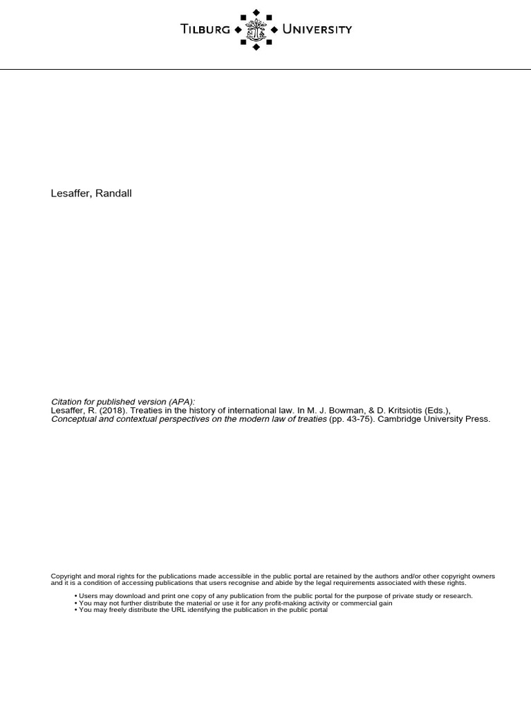 History of International Treaty Law | PDF | International Law | Treaty