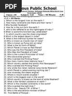 GK Questions for Class 2 with Answers | PDF