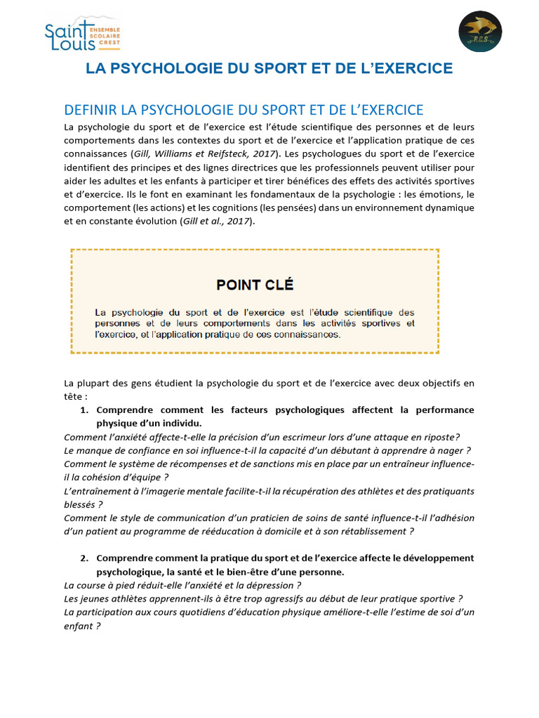 Psychologie du Sport et de l'Exercice | PDF | Psychologie | Des sports