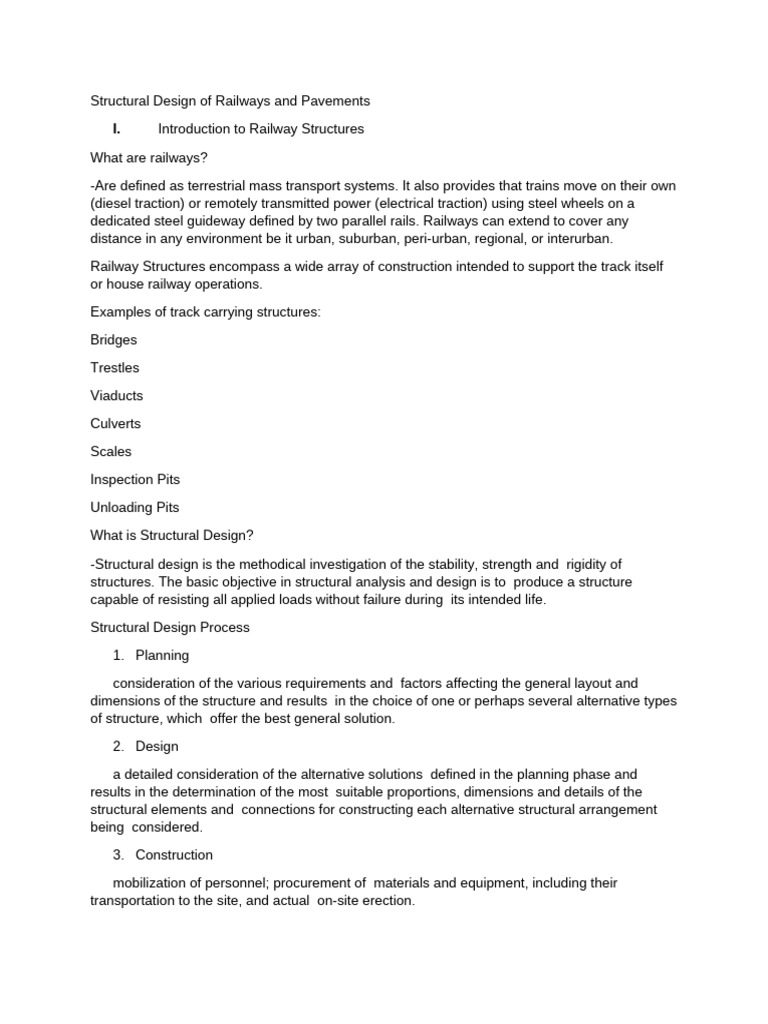 Railway and Pavement Structural Design | PDF | Road Surface | Rail ...