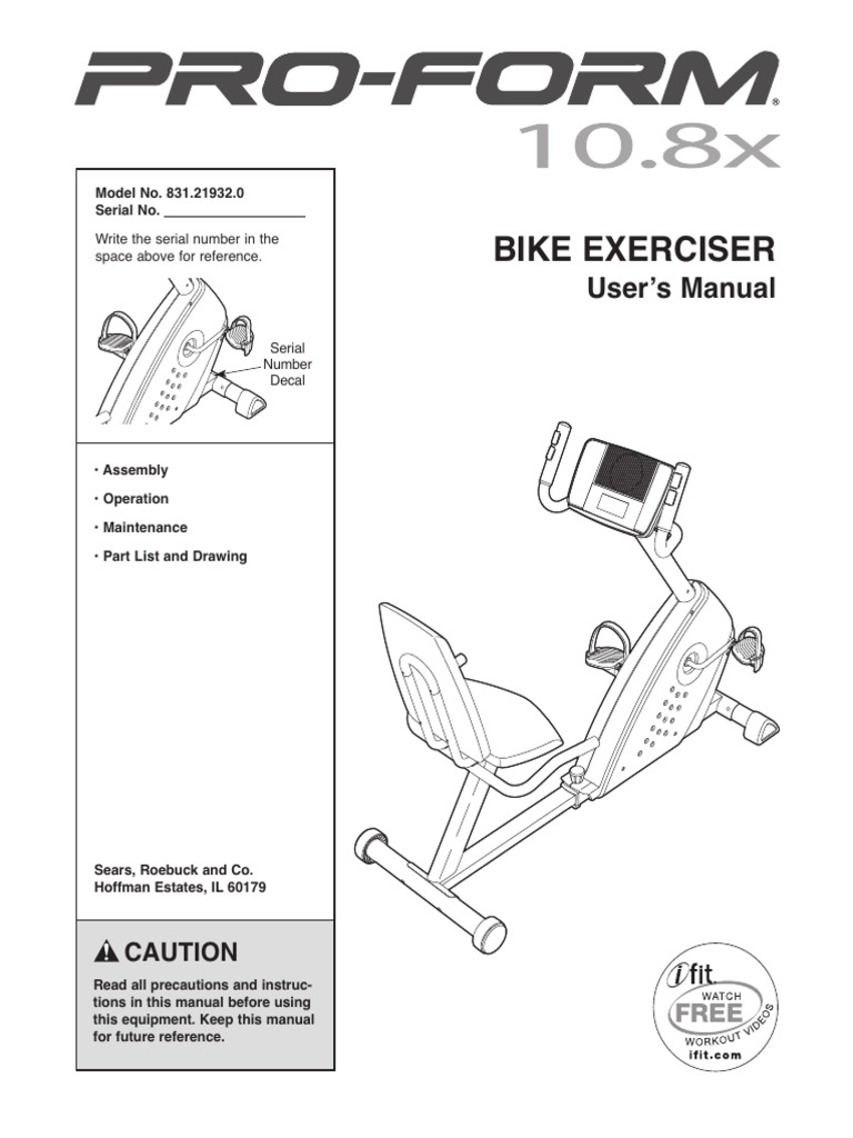 Proform 14.0 Ex Bike Manual Pdf