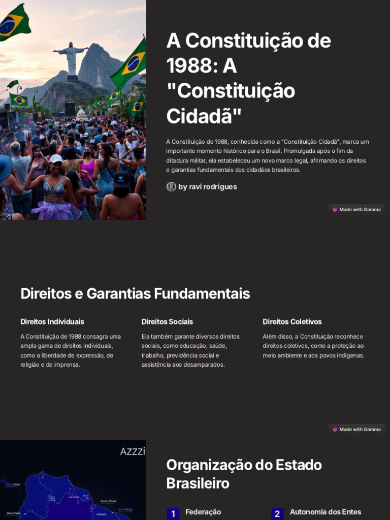 Constituição de 1988: Direitos e Estrutura | PDF | Constituição | Federação