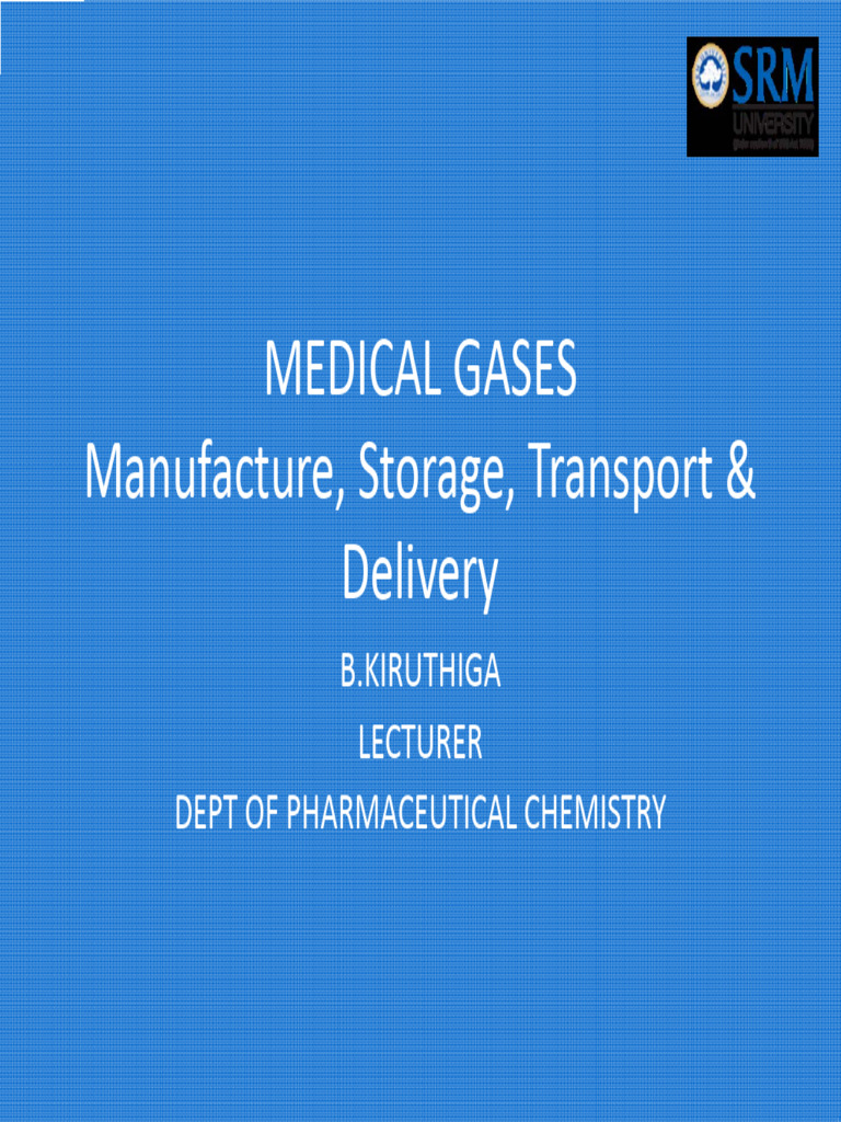 Medical Gas Handling Guide | PDF | Oxygen | Atmosphere Of Earth