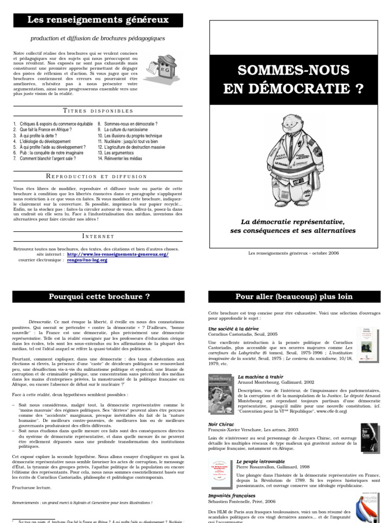 Démocratie représentative : enjeux et critiques | PDF | Démocratie ...