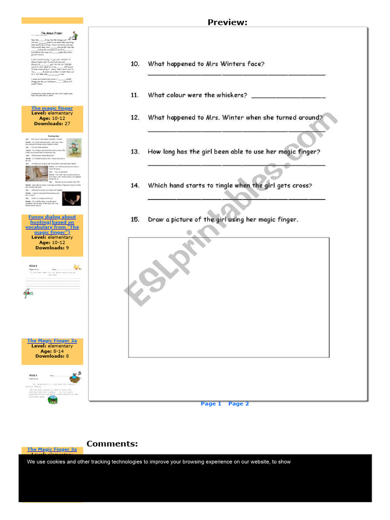 Magic Finger Worksheets for Kids | PDF