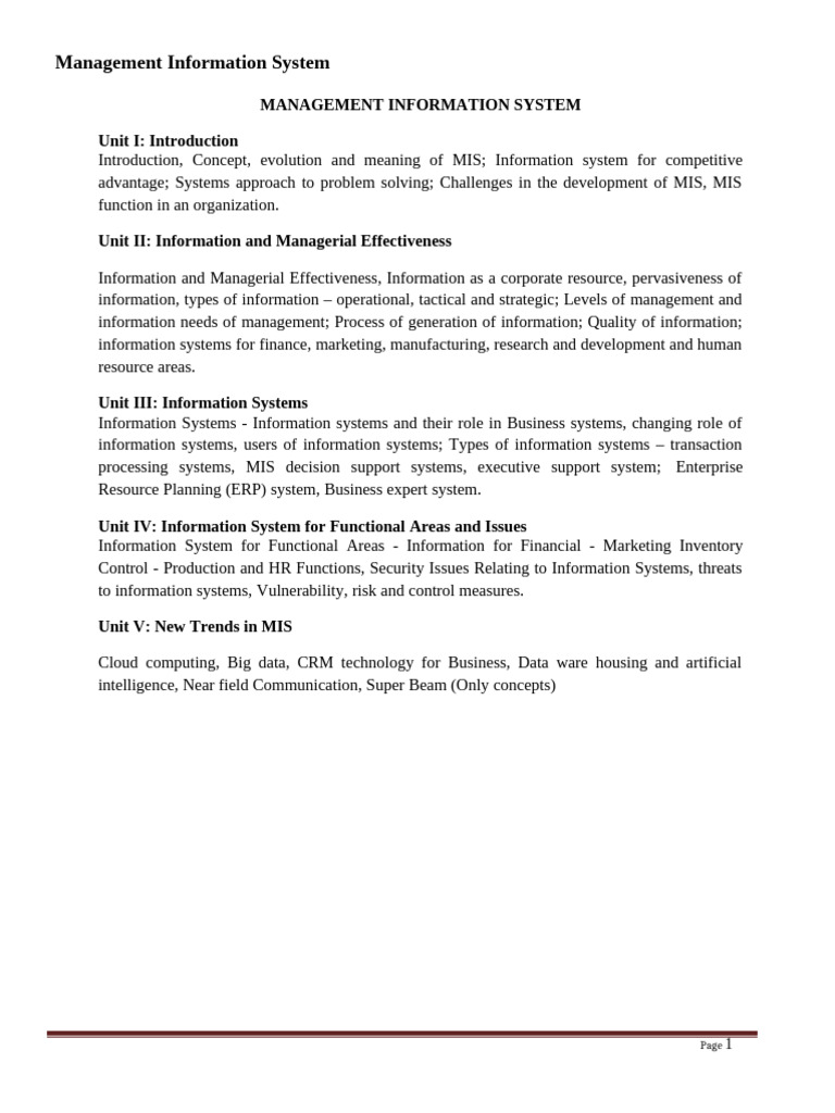 Understanding MIS Generation Meaning | PDF | Information System ...