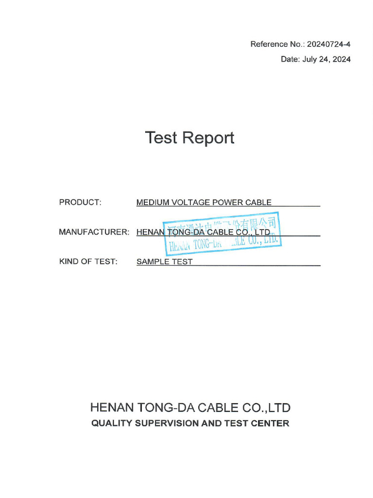 FAT Report - 1-500mm2 15-22 | PDF