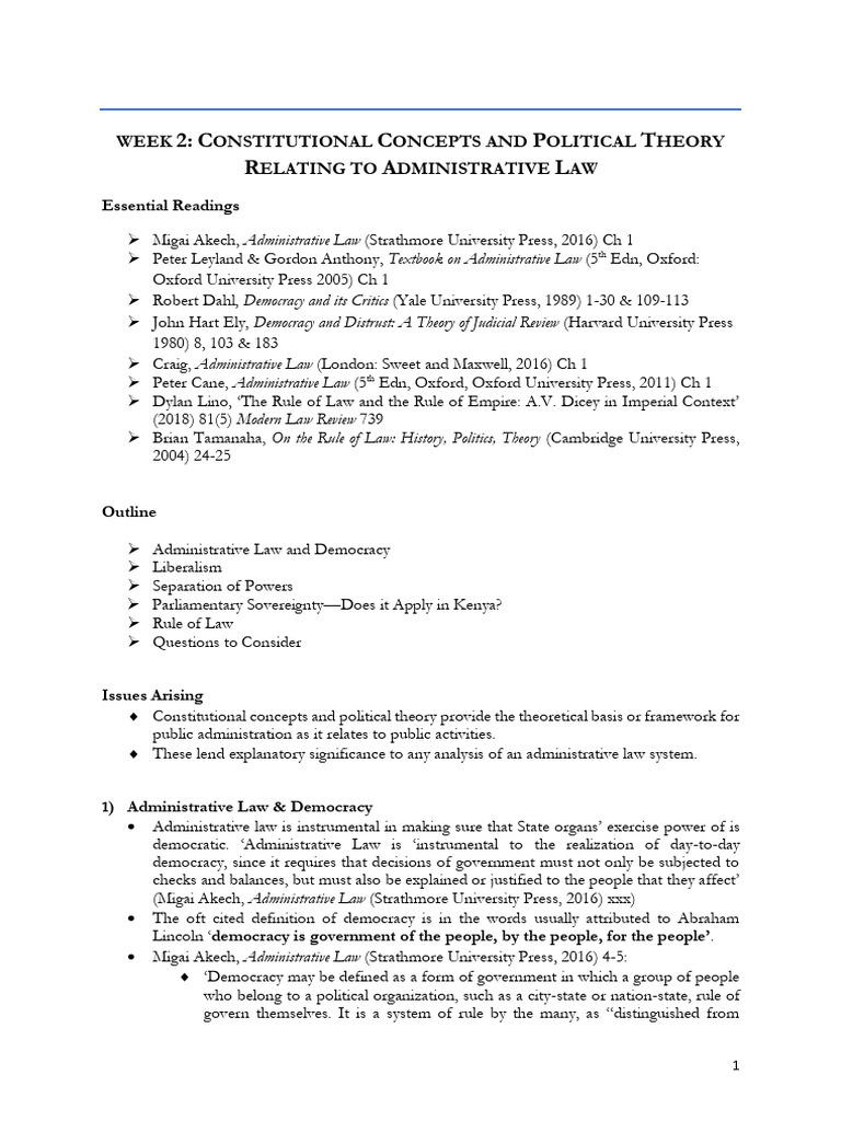 Constitutional Concepts in Administrative Law | PDF | Rule Of Law ...