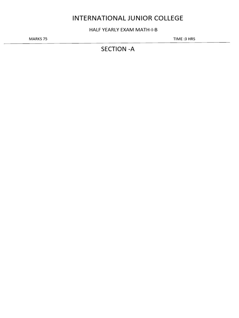 Junior College Math Exam Paper | PDF | Teaching Methods & Materials