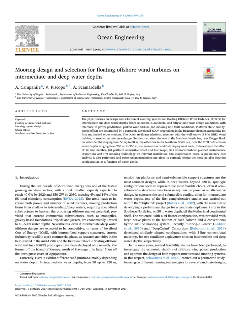 Offshore Mooring Design for FOWTs | PDF | Offshore Wind Power