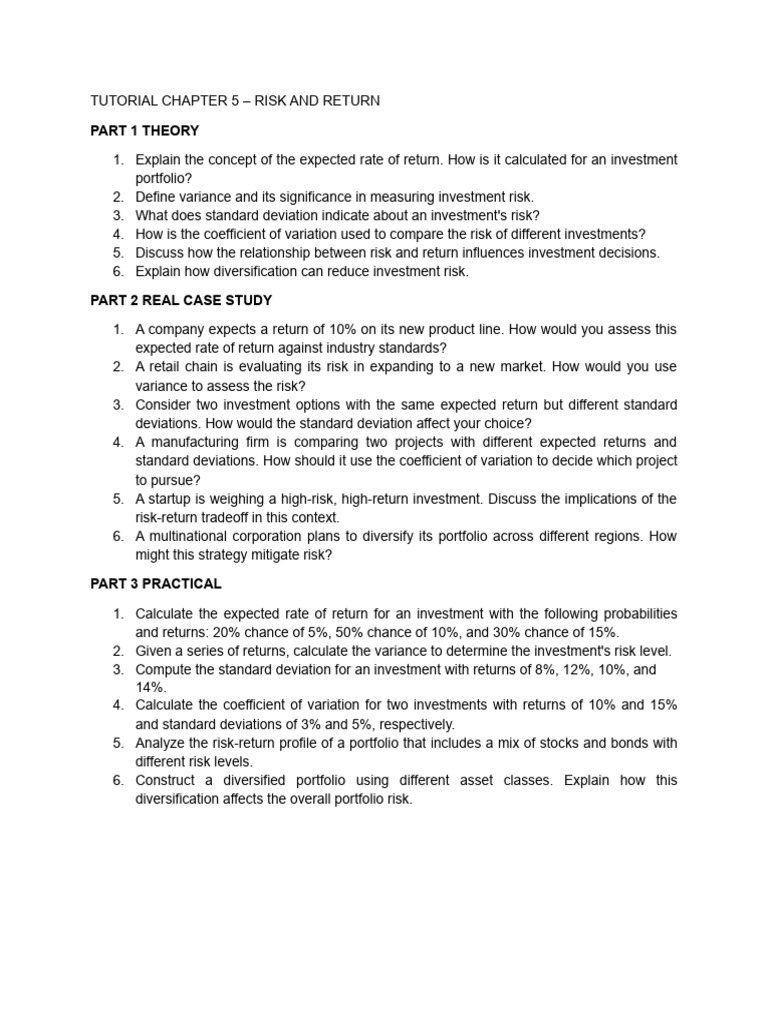 Investment Risk and Return Guide | PDF