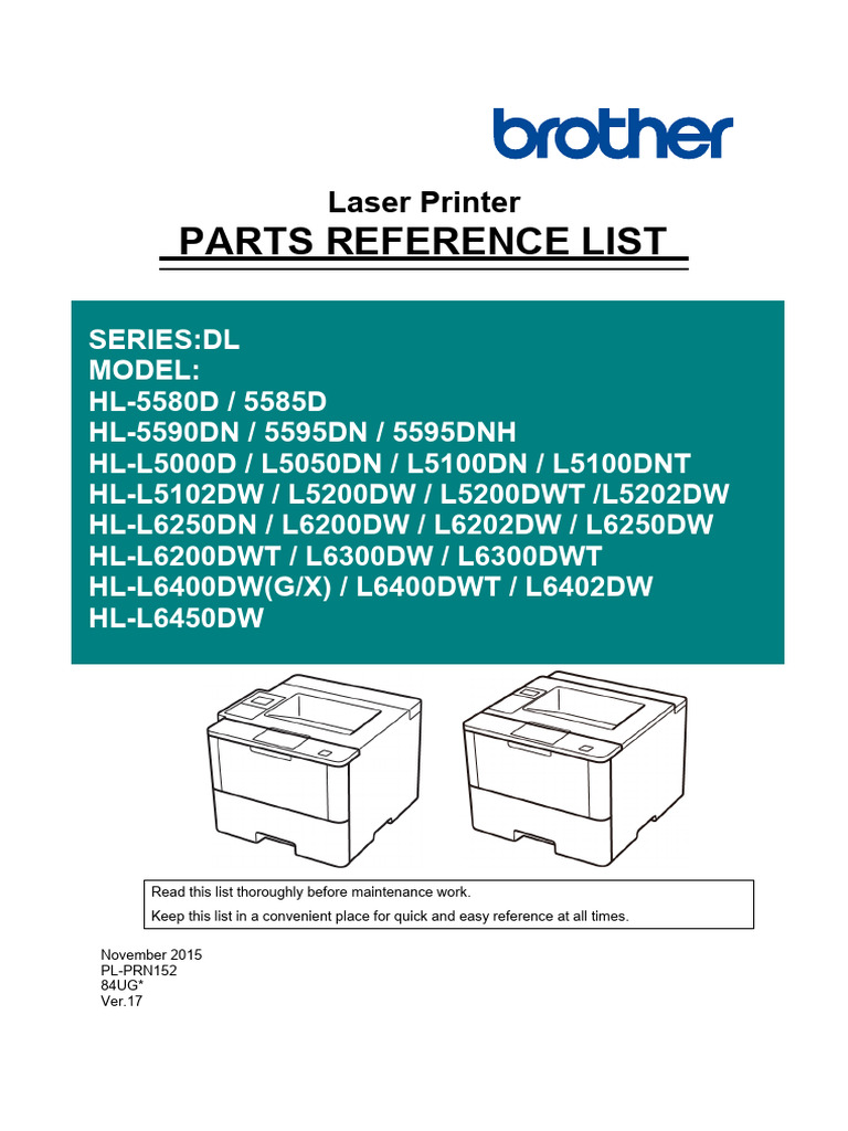 HL-L6400DW Parts Reference Guide | PDF | Technology & Engineering | History