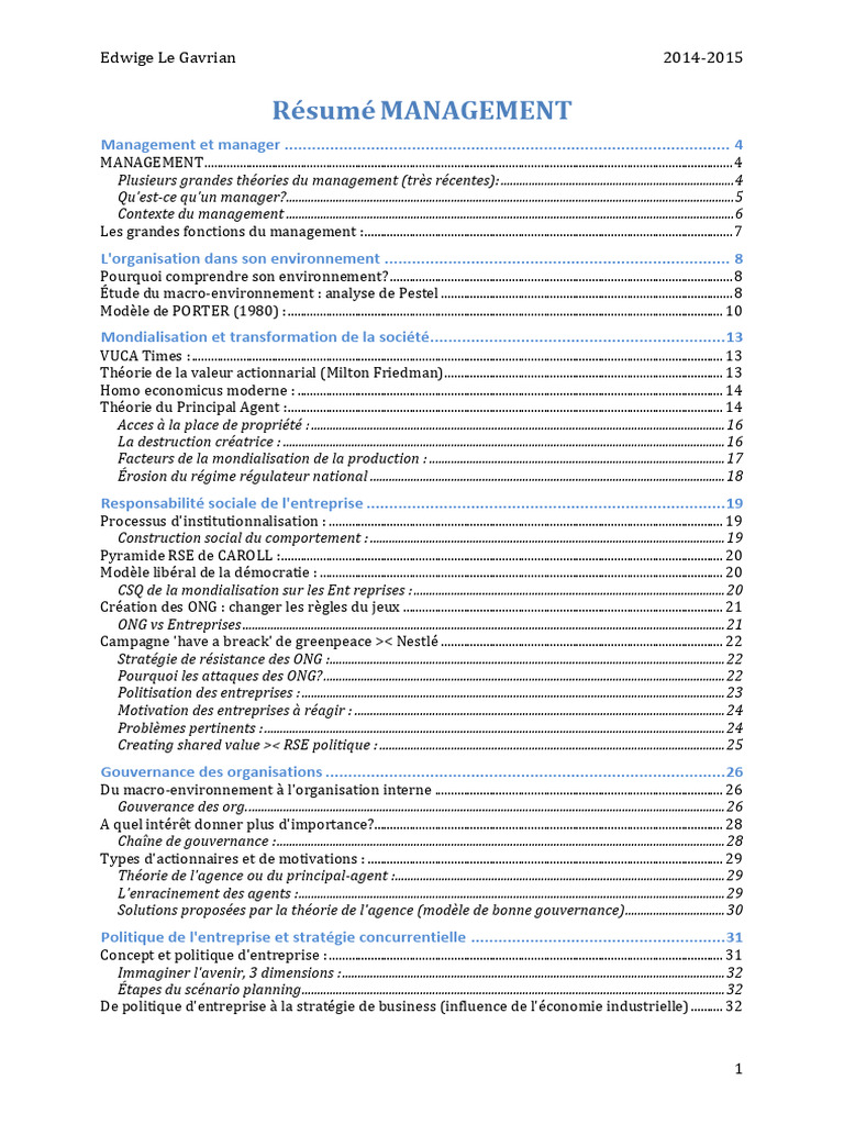 Théories et enjeux du management moderne | PDF | Économie d'entreprise ...