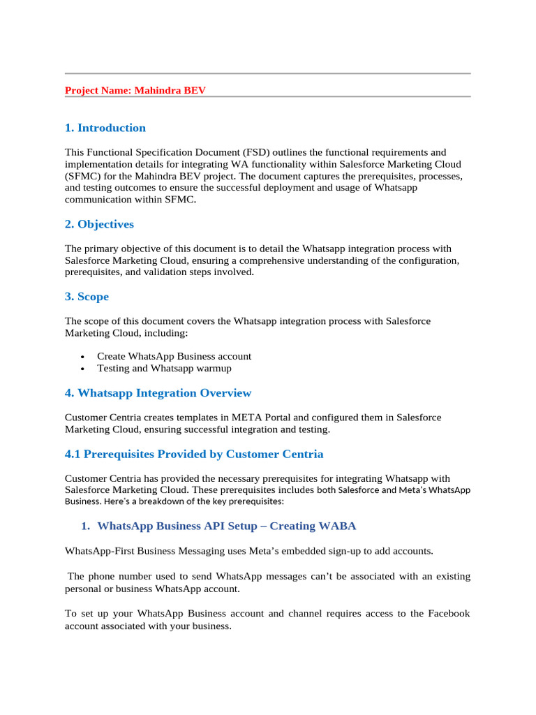 WhatsApp Integration for Mahindra BEV | PDF | Cloud Computing | Computing