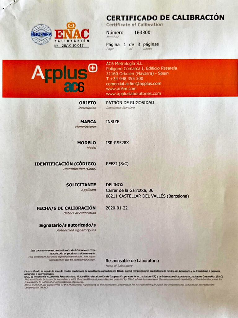 Placa Patron Rugosidad 163300 | PDF