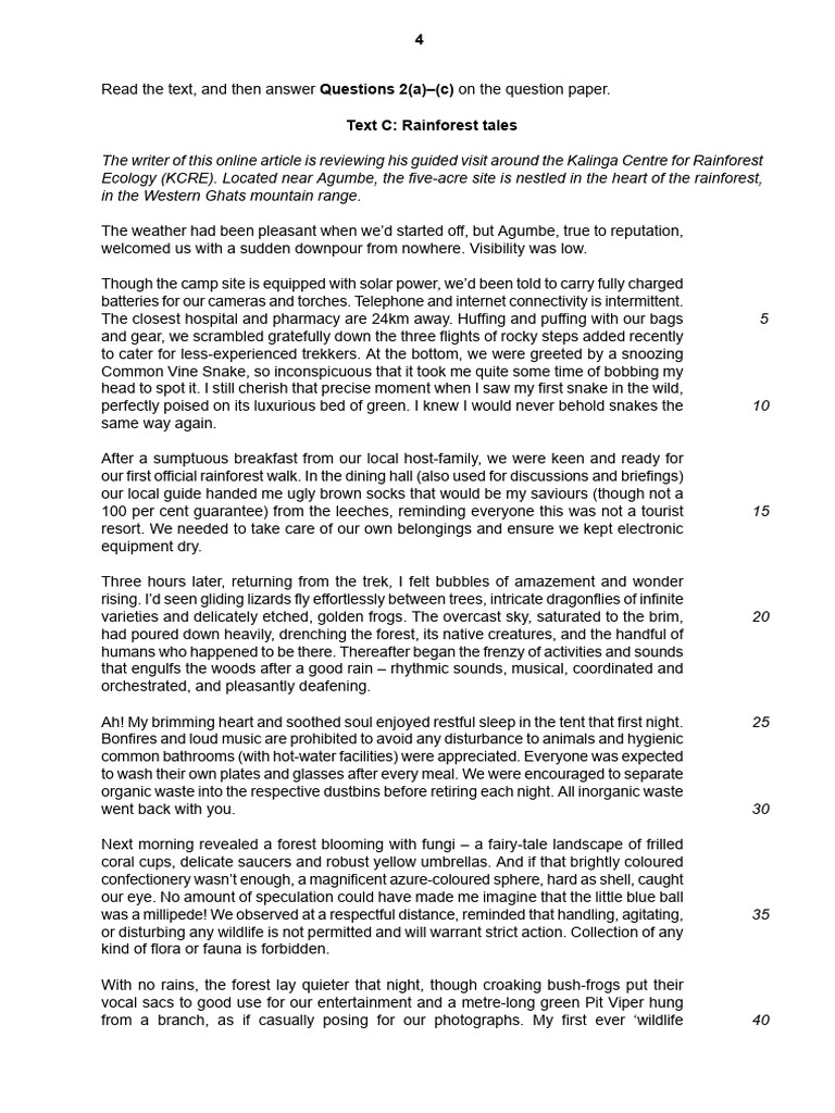 Practice Paper for Namia (IGCSE) | PDF