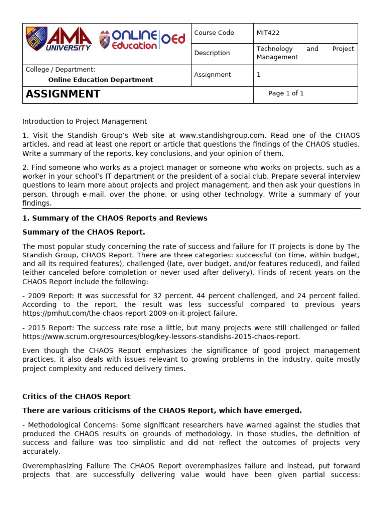 DiwaGieron Assignment001 MIT422 | PDF | Project Management | Methodology