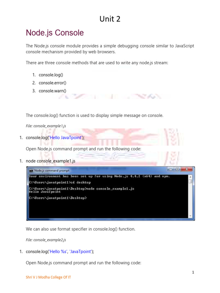 Unit-2 | PDF | Command Line Interface | Java Script
