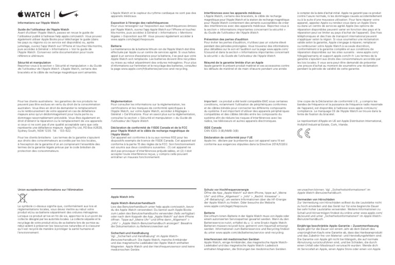 Guide complet sur l'Apple Watch | PDF | Apple Inc. | Apple Watch