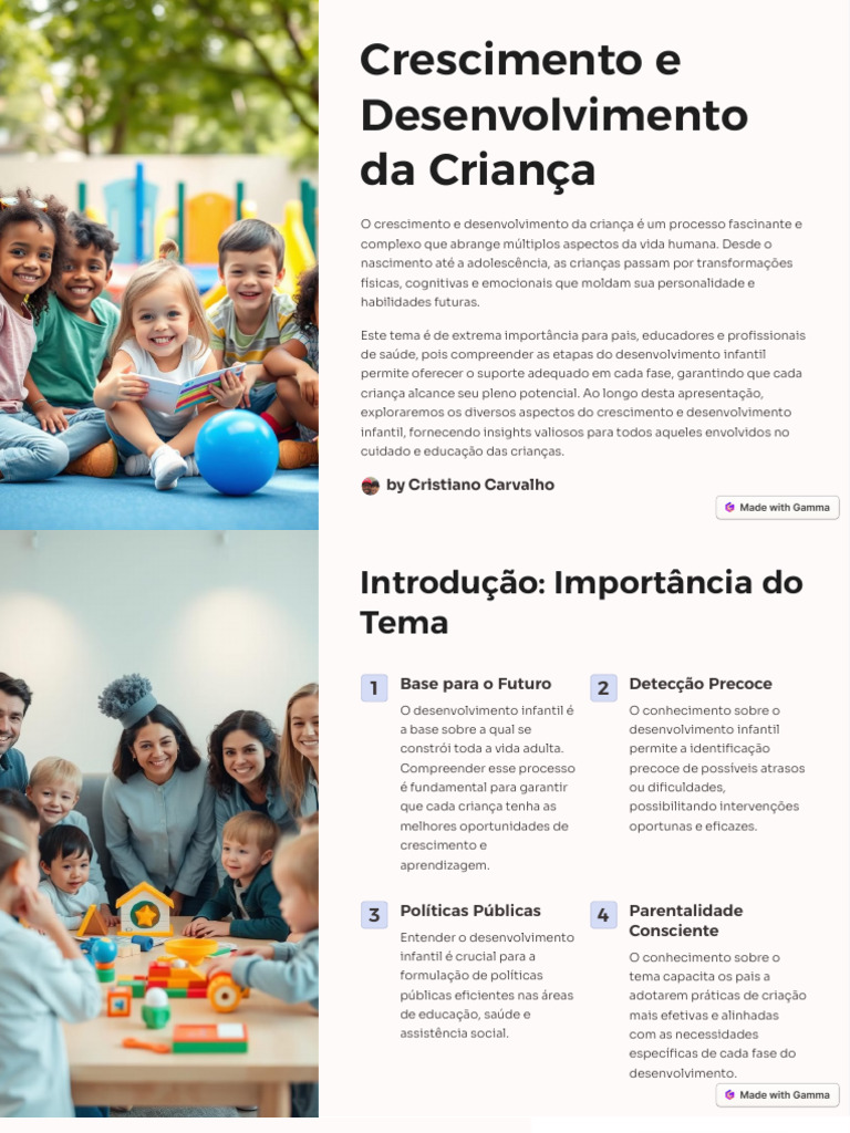 Crescimento e Desenvolvimento Da Crianca | PDF | Psicologia do ...