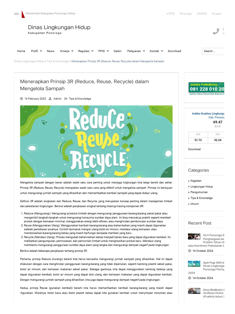 Menerapkan Prinsip 3R (Reduce, Reuse, Recycle) dalam Mengelola Sampah ...
