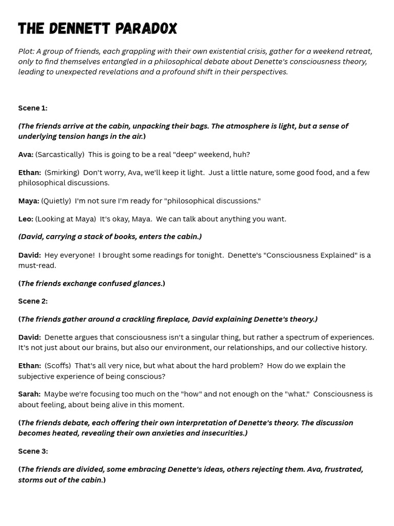 The Dennett Paradox: Consciousness Explored | PDF | Consciousness ...
