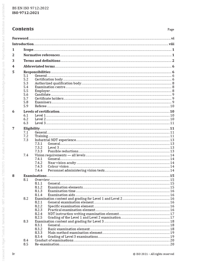 EN ISO 9712:2022 Certification Guide | PDF | Nondestructive Testing ...