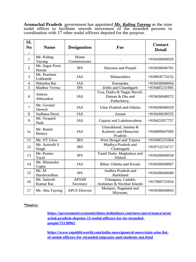 Arunachal Pradesh 0 Pdf Government Of India Government