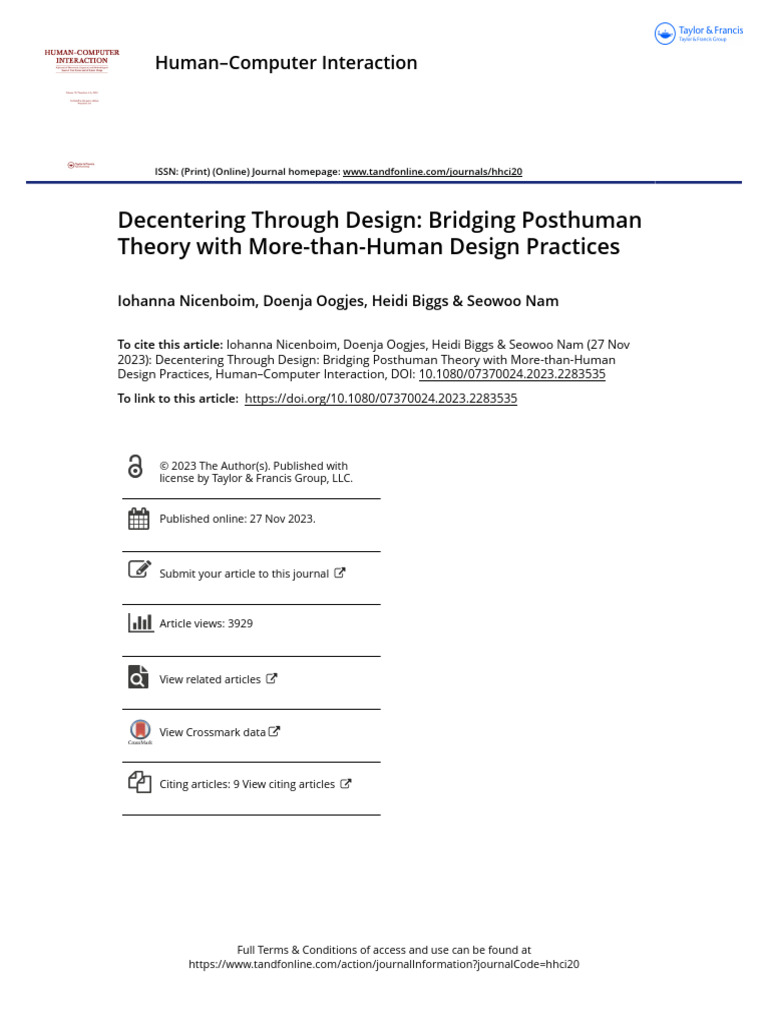Decentering Through Design Bridging Posthuman Theory With More-than ...