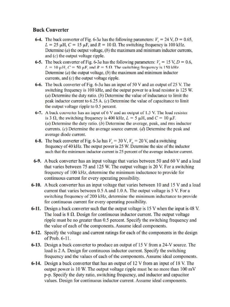 โจทย์บทที่ 6 - DC to DC Converter | PDF