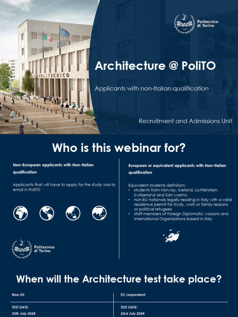 Polito Architecture Bachelorofscience | PDF