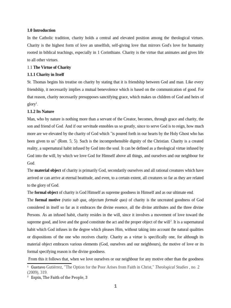 Charity Virtue Pdf Love God