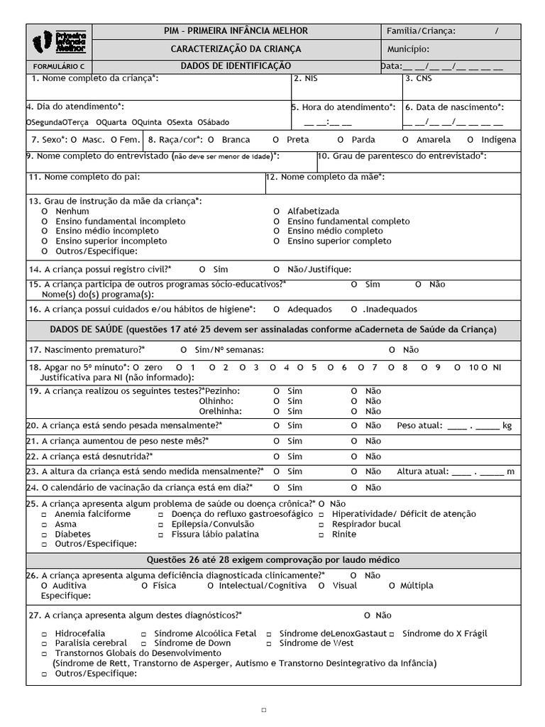 Cópia de Formulário C | PDF | Transtorno de déficit de atenção e ...