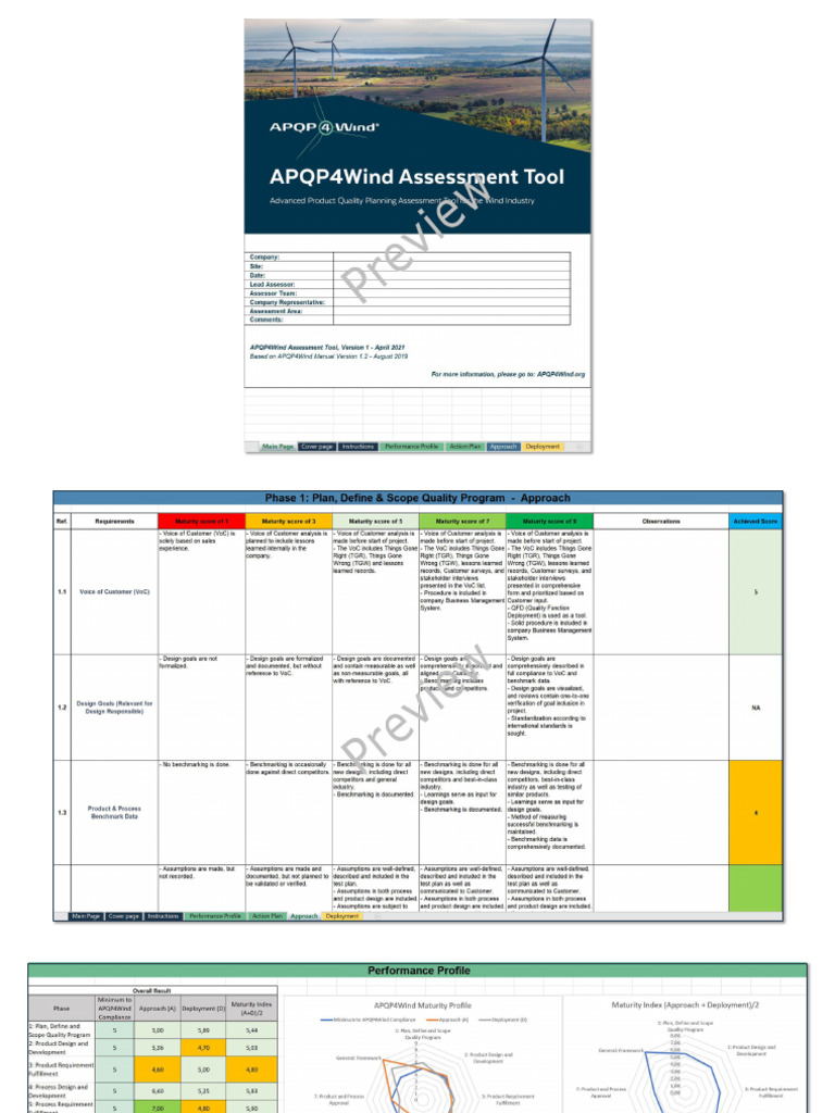 APQP4Wind Assessment Tool - Preview - 0 | PDF