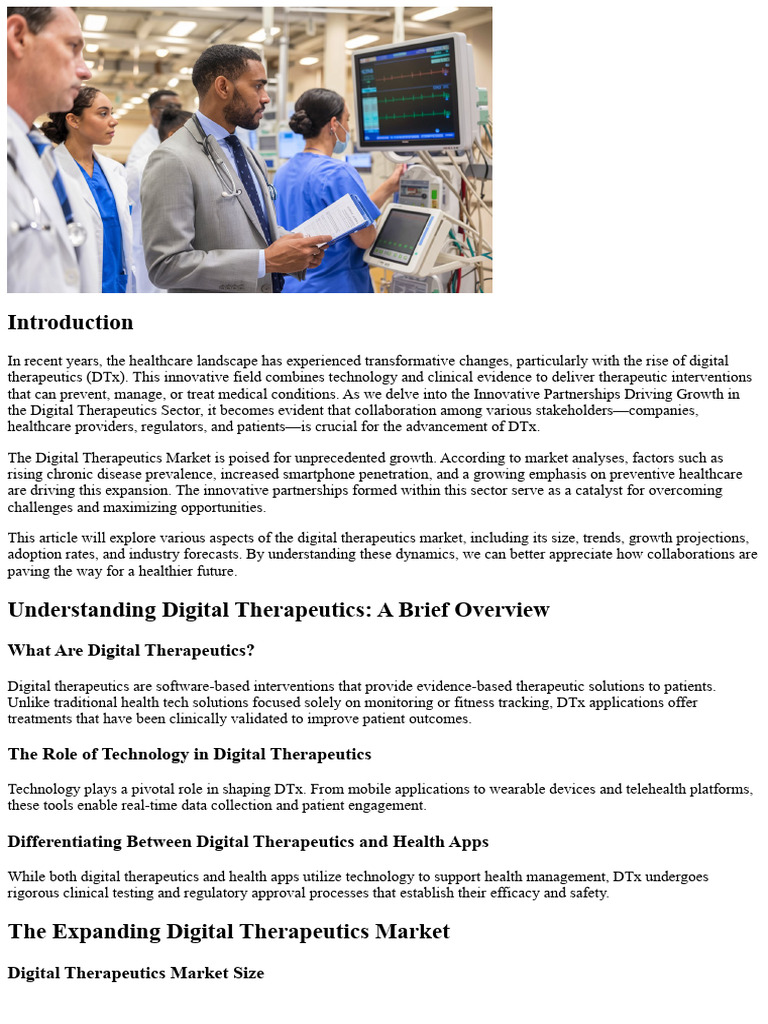 Growth of Digital Therapeutics Partnerships | PDF | Health Care ...