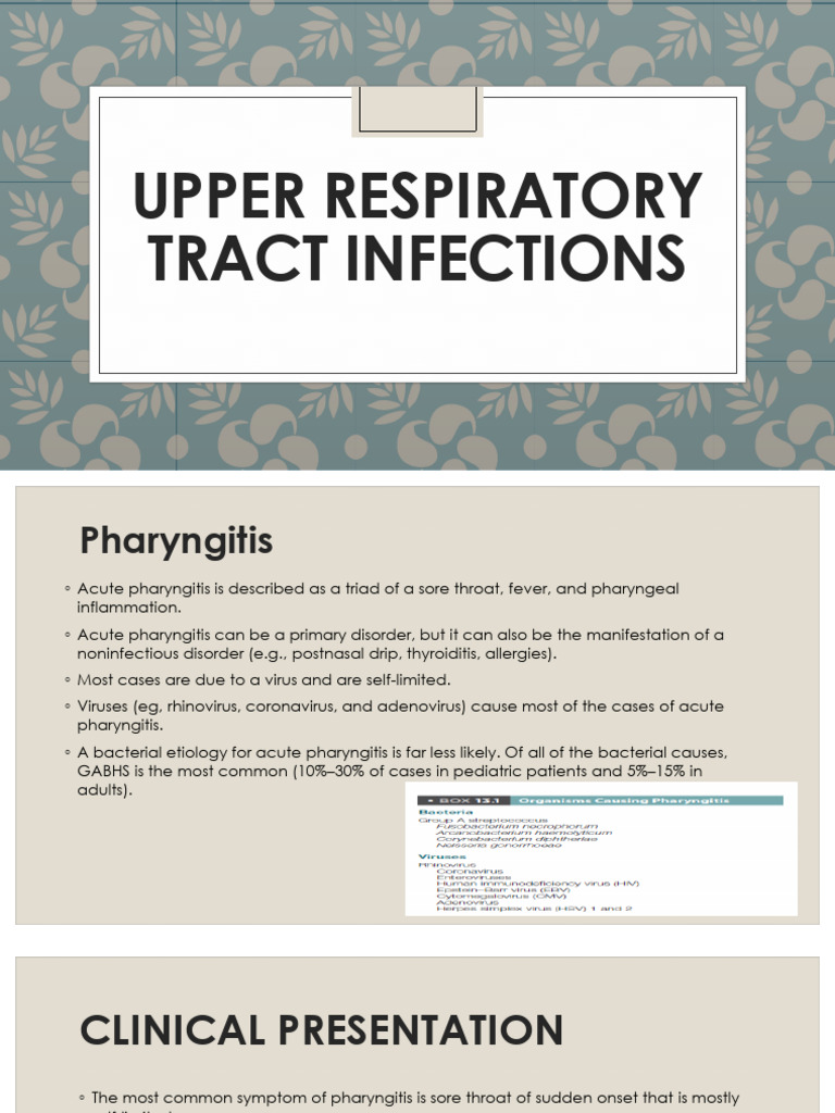 Upper Respiratory Infections Overview | PDF | Pneumonia | Influenza