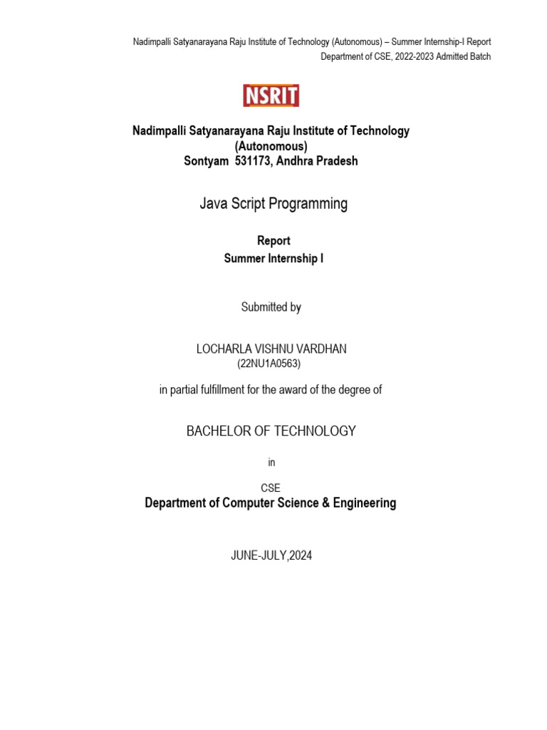 JavaScript Weather Forecast Project Report | PDF | Java Script | Method ...